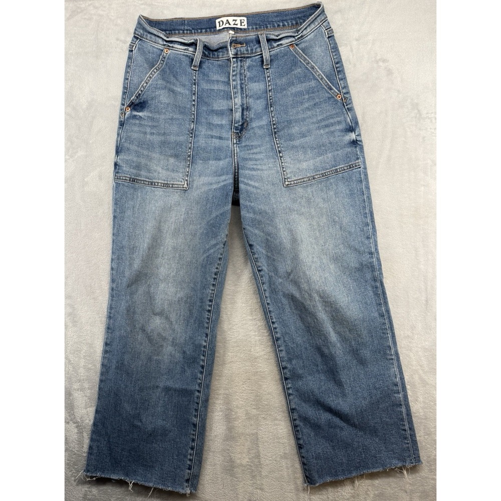 DAZE Denim Cropped Wide Leg Blue Jeans Light Wash Women's Size 31P